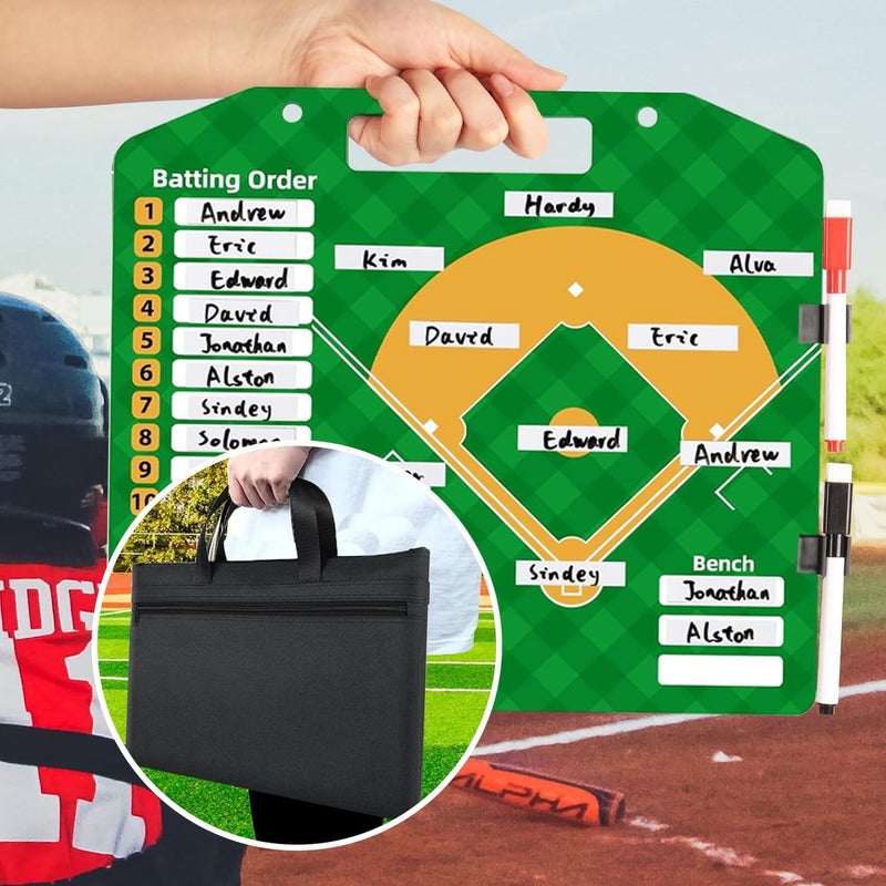 SRG Magnetic Baseball Lineup Board | Baseball Dry Erase Coaching Broad | Softball Lineup Cards Marker Boards | Baseball Clipboard for Coaches | Baseball Lineup Board for Dugout - Image 2